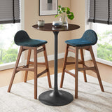 Lumen 28" Round Wood Bar Table in Black Cherry Walnut