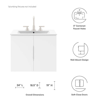 Vitality 24" Bathroom Vanity Cabinet (Sink Basin Not Included) by Furniture For America