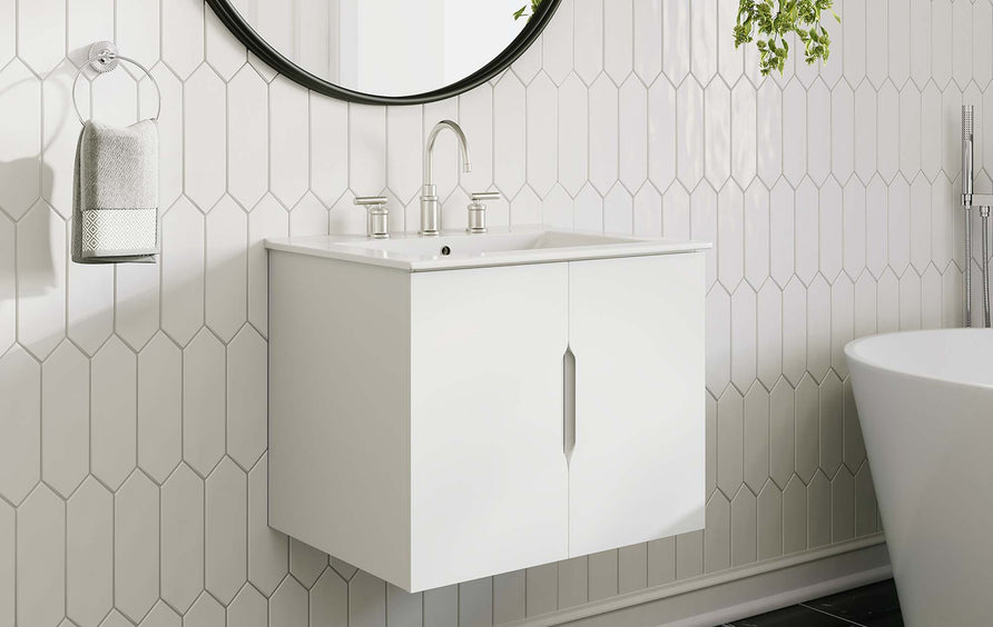Bellamy 24" Bathroom Vanity Cabinet (Sink Basin Not Included) in White
