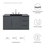 Bellamy 36" Bathroom Vanity Cabinet (Sink Basin Not Included) in Gray