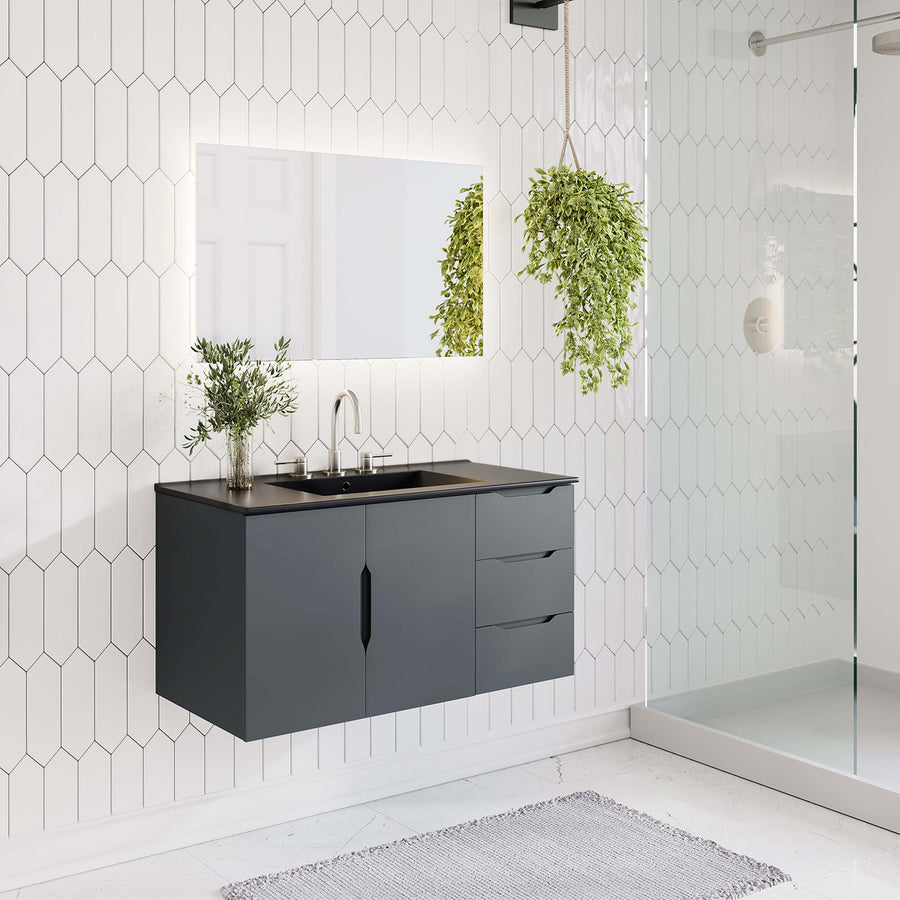 Bellamy 36" Bathroom Vanity Cabinet (Sink Basin Not Included) in Gray