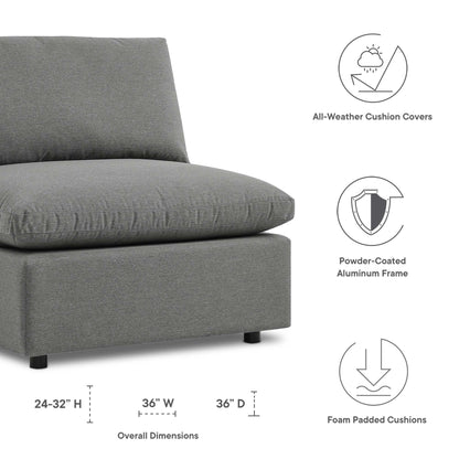 Commix Overstuffed Outdoor Patio Armless Chair by Furniture For America