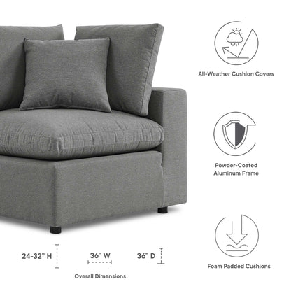 Commix Overstuffed Outdoor Patio Corner Chair by Furniture For America