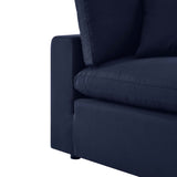 Linden Overstuffed Outdoor Patio Corner Chair in Navy