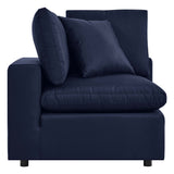 Linden Overstuffed Outdoor Patio Corner Chair in Navy