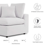 Linden Overstuffed Outdoor Patio Corner Chair in White