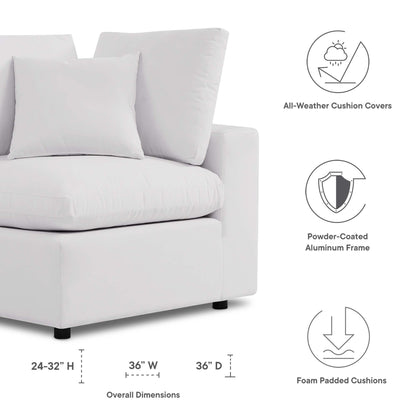 Commix Overstuffed Outdoor Patio Corner Chair by Furniture For America