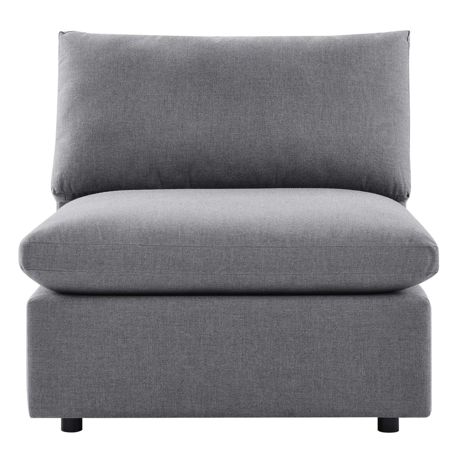 Linden Sunbrella® Outdoor Patio Armless Chair in Gray