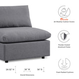 Linden Sunbrella® Outdoor Patio Armless Chair in Gray