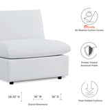 Linden Sunbrella® Outdoor Patio Armless Chair in White