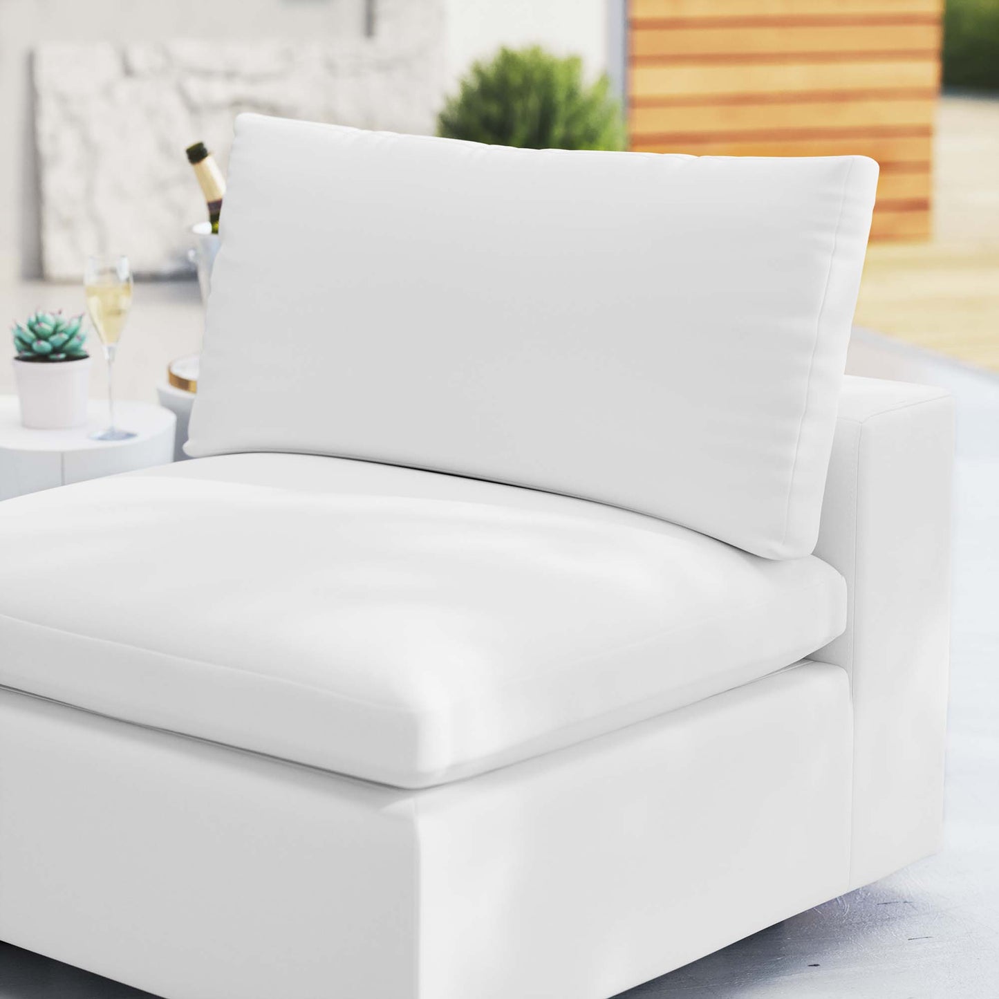 Commix SunbrellaÂ® Outdoor Patio Armless Chair by Furniture For America