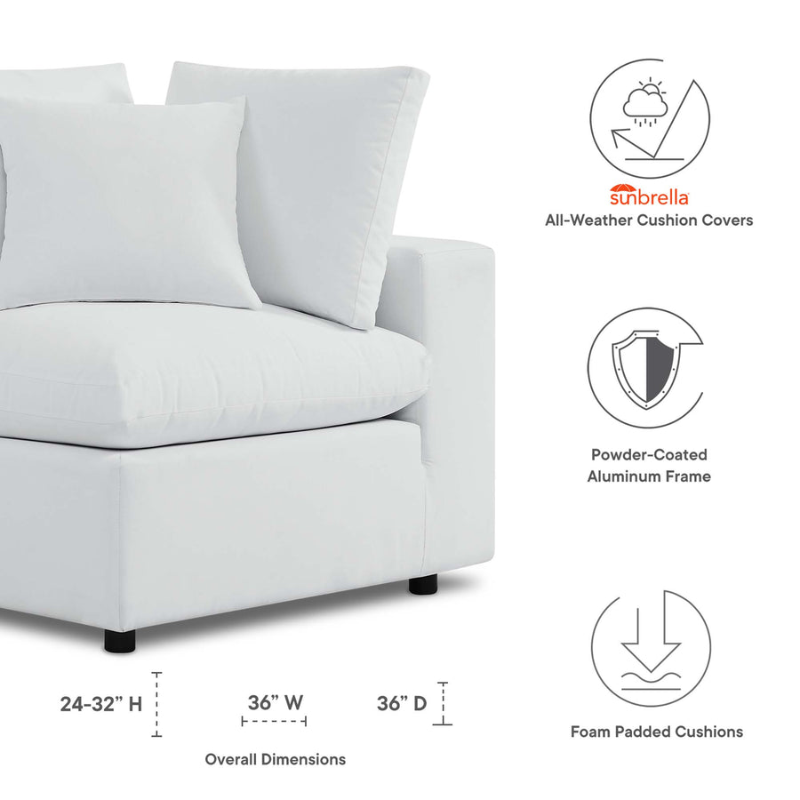 Linden Sunbrella® Outdoor Patio Corner Chair in White