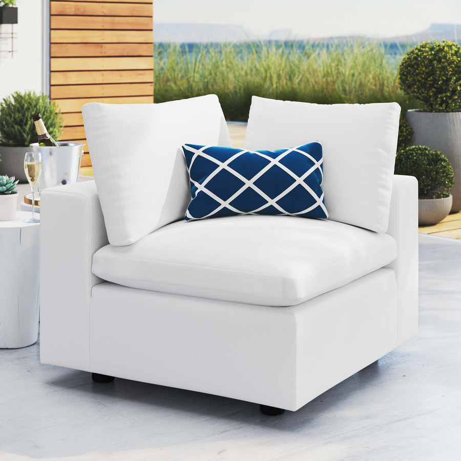 Linden Sunbrella® Outdoor Patio Corner Chair in White
