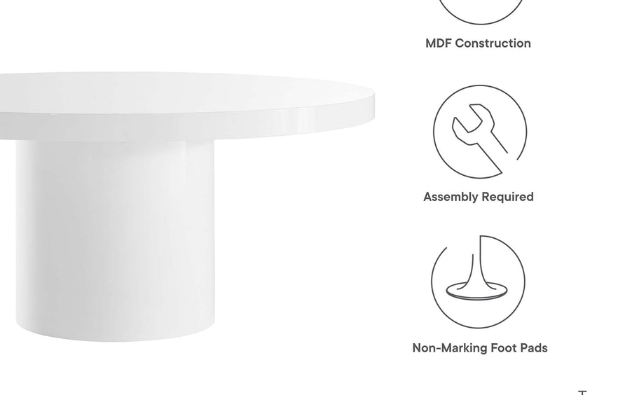 Jonah 60" Round Dining Table in White