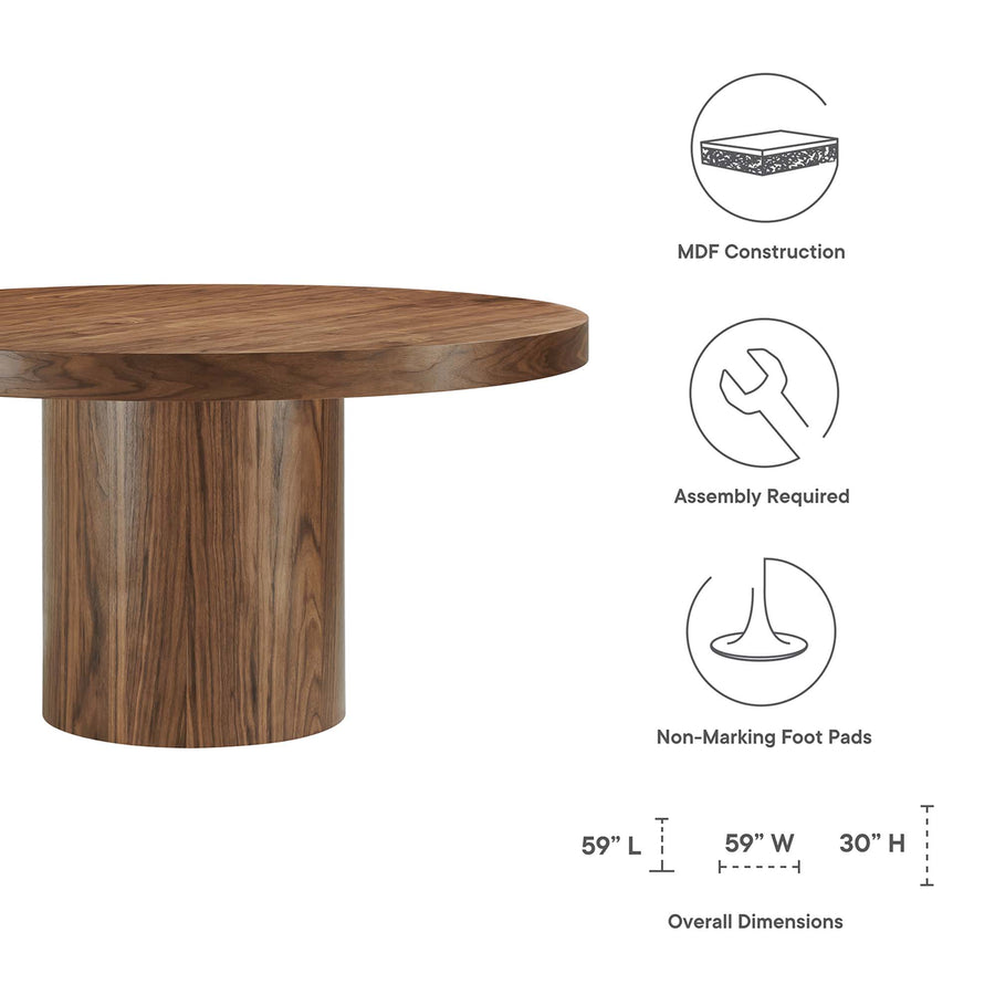 Jonah 60" Round Dining Table in Walnut