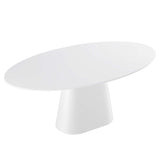 Barrel 75" Oval Dining Table in White