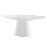 Barrel 75" Oval Dining Table in White