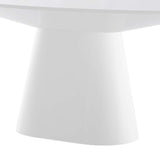 Barrel 75" Oval Dining Table in White