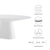 Barrel 75" Oval Dining Table in White