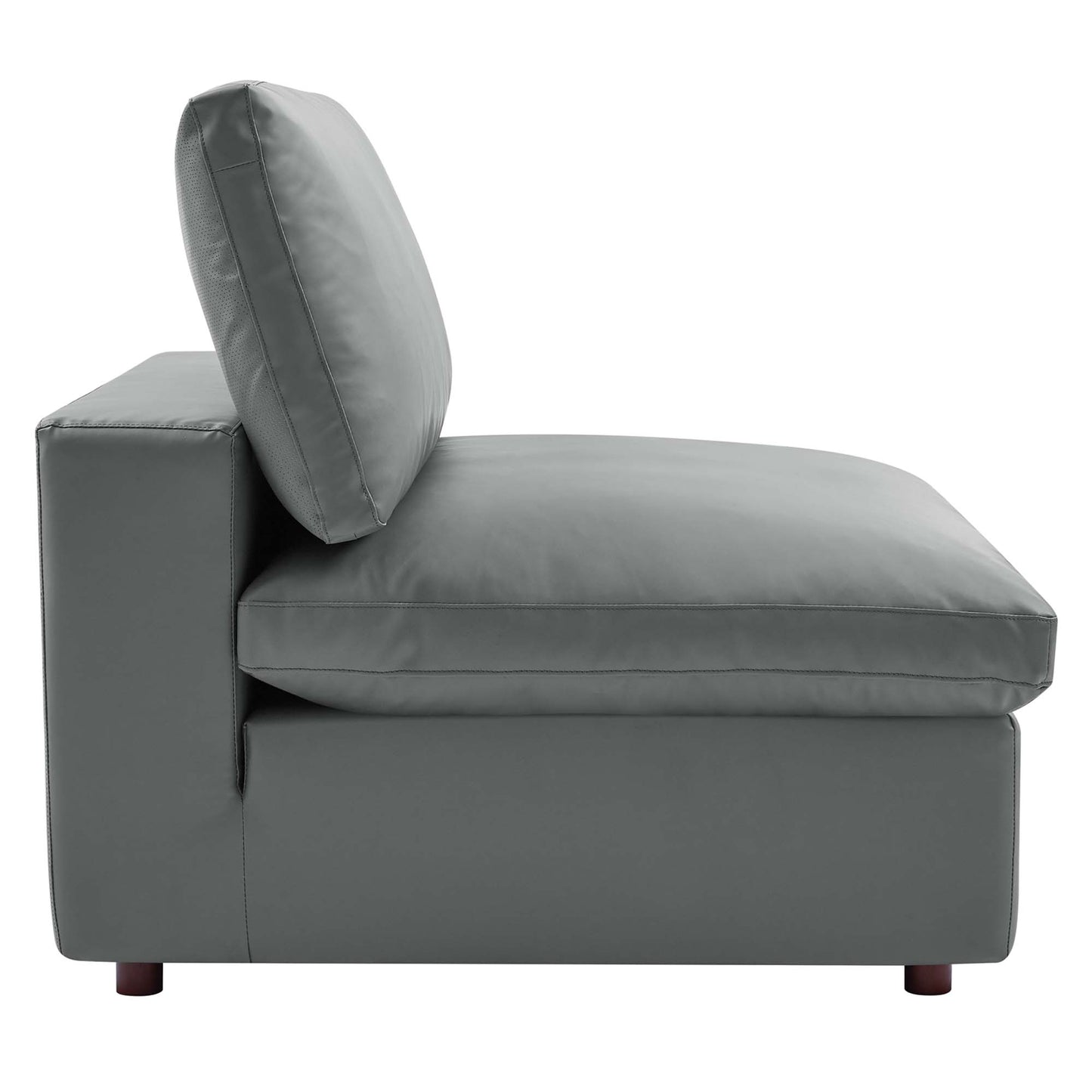 Commix 5-Piece Down Filled Overstuffed Vegan Leather Sectional Sofa by Furniture for America
