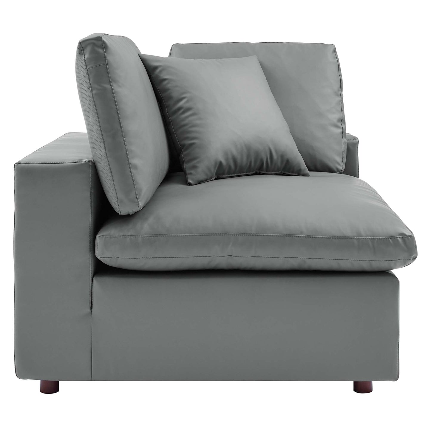 Commix 5-Piece Down Filled Overstuffed Vegan Leather Sectional Sofa by Furniture for America