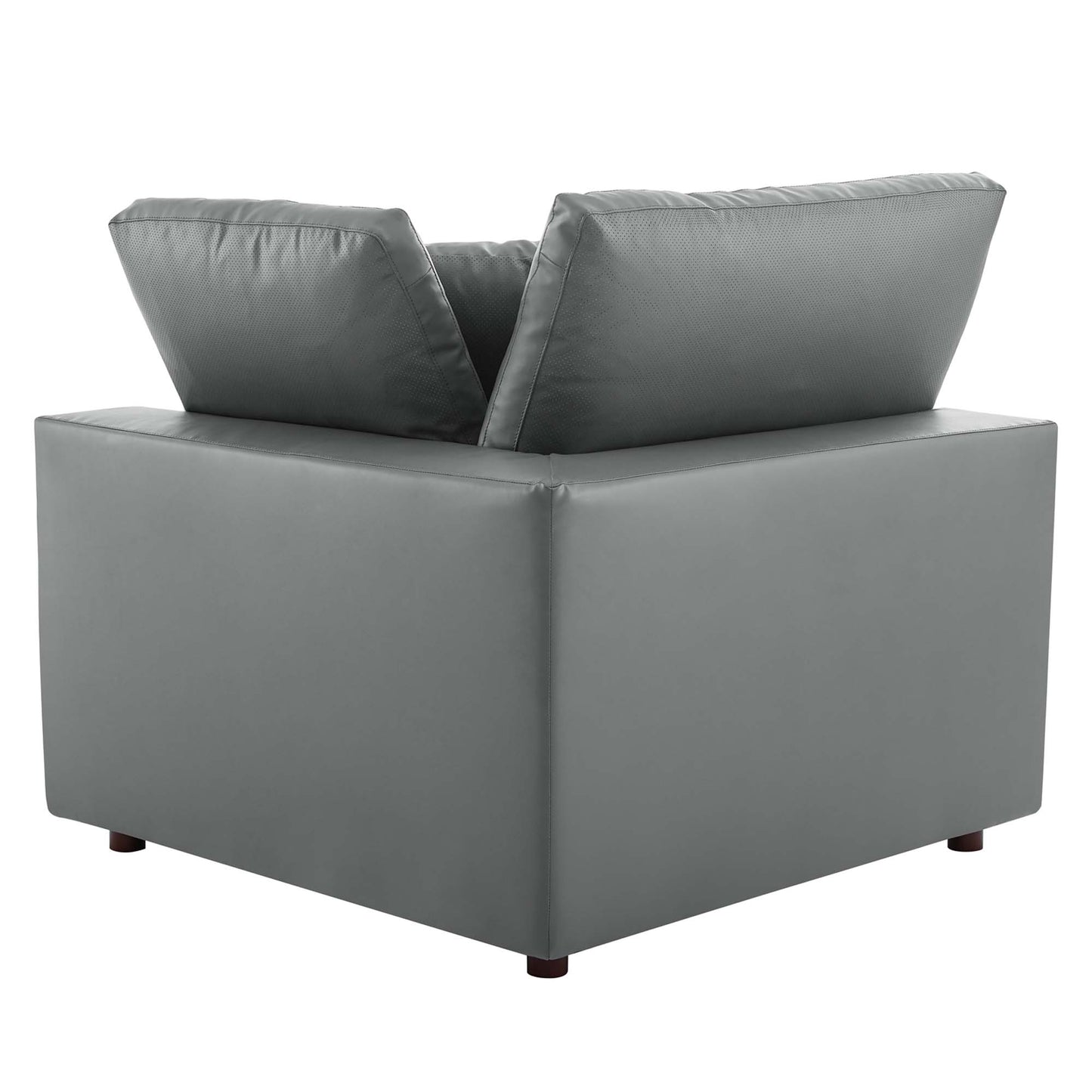 Commix 6-Piece Down Filled Overstuffed Vegan Leather Sectional Sofa by Furniture for America