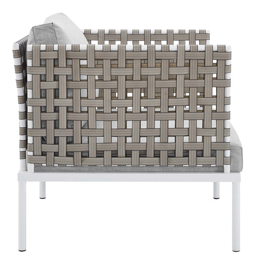 Harmony SunbrellaÂ® Basket Weave Outdoor Patio Aluminum Armchair by Furniture For America