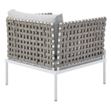 Cliff Sunbrella® Basket Weave Outdoor Patio Aluminum Armchair in Tan Gray
