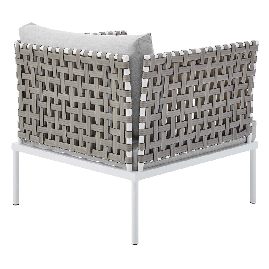 Cliff Sunbrella® Basket Weave Outdoor Patio Aluminum Armchair in Tan Gray