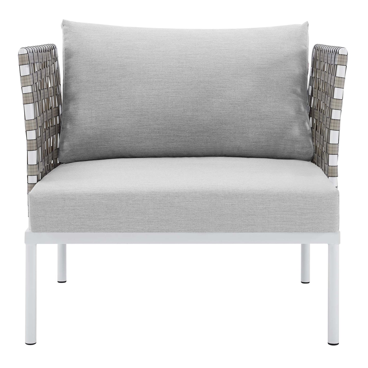 Harmony SunbrellaÂ® Basket Weave Outdoor Patio Aluminum Armchair by Furniture For America