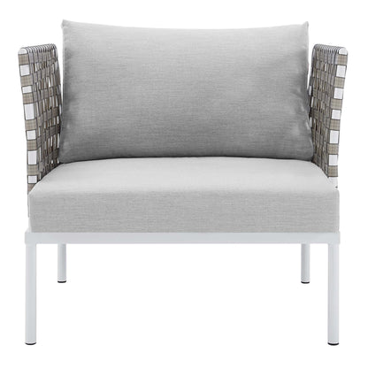 Harmony SunbrellaÂ® Basket Weave Outdoor Patio Aluminum Armchair by Furniture For America