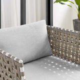 Cliff Sunbrella® Basket Weave Outdoor Patio Aluminum Armchair in Tan Gray