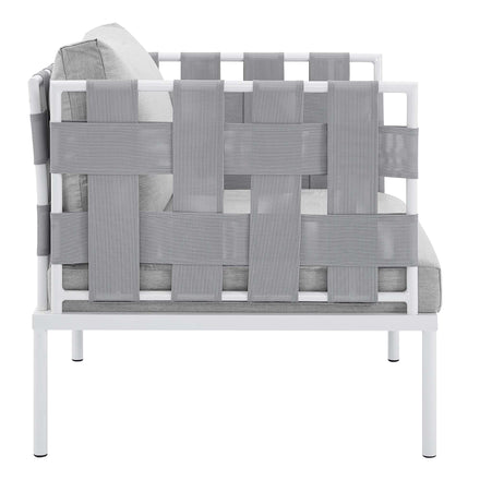 Harmony Sunbrella® Outdoor Patio Aluminum Armchair in Gray Gray