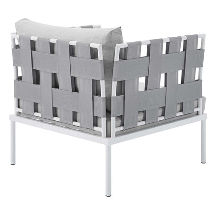 Harmony Sunbrella® Outdoor Patio Aluminum Armchair in Gray Gray