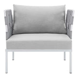 Cliff Sunbrella® Outdoor Patio Aluminum Armchair in Gray Gray