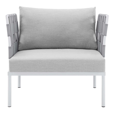 Harmony Sunbrella® Outdoor Patio Aluminum Armchair in Gray Gray