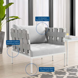 Cliff Sunbrella® Outdoor Patio Aluminum Armchair in Gray Gray