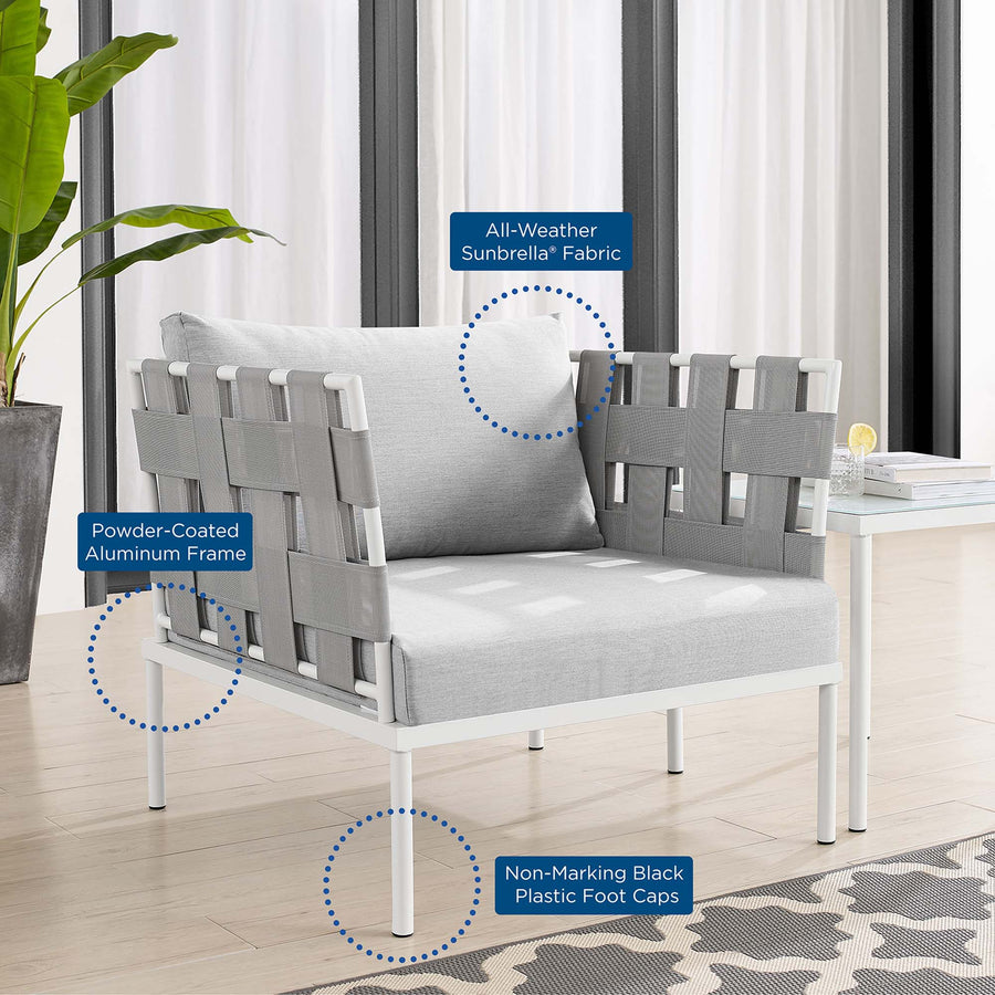 Cliff Sunbrella® Outdoor Patio Aluminum Armchair in Gray Gray
