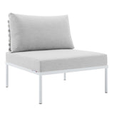 Cliff Sunbrella® Basket Weave Outdoor Patio Aluminum Armless Chair in Taupe Gray