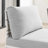 Cliff Sunbrella® Basket Weave Outdoor Patio Aluminum Armless Chair in Taupe Gray