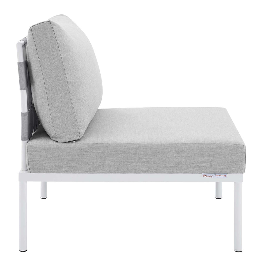 Cliff Sunbrella® Outdoor Patio Aluminum Armless Chair in Gray Gray
