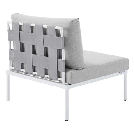 Harmony Sunbrella® Outdoor Patio Aluminum Armless Chair in Gray Gray