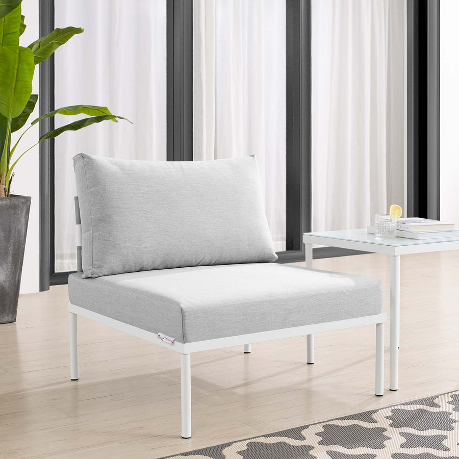 Cliff Sunbrella® Outdoor Patio Aluminum Armless Chair in Gray Gray