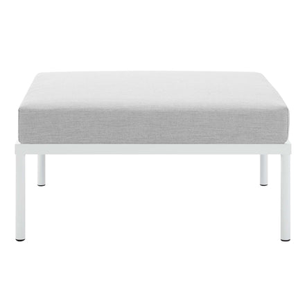 Harmony Sunbrella® Outdoor Patio Aluminum Ottoman in Gray
