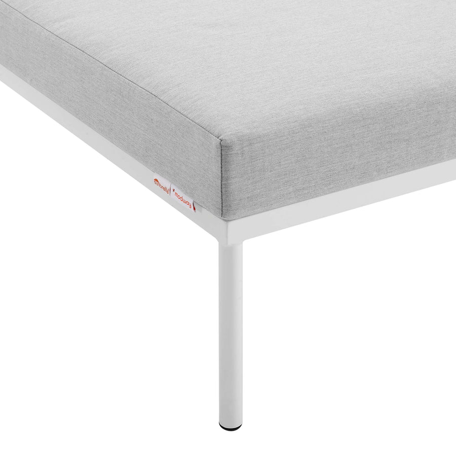Cliff Sunbrella® Outdoor Patio Aluminum Ottoman in Gray