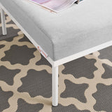 Cliff Sunbrella® Outdoor Patio Aluminum Ottoman in Gray