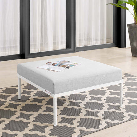 Harmony Sunbrella® Outdoor Patio Aluminum Ottoman in Gray
