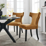 Spire Performance Velvet Dining Chairs Set of 2 in Cognac