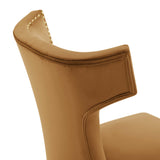 Spire Performance Velvet Dining Chairs Set of 2 in Cognac