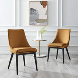 Foyer Performance Velvet Dining Chair in Cognac